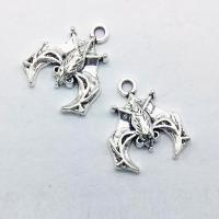 Tibetan Style Animal Pendants, Bat, antique silver color plated, nickel, lead & cadmium free, 19x16x2mm, Hole:Approx 1mm, 100PCs/Bag, Sold By Bag