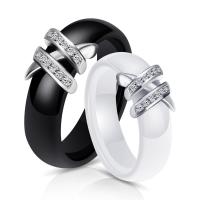porcelana anel, unissex & tamanho diferente para a escolha & com strass, Mais cores pare escolha, Buraco:Aprox 3.5-11.5mm, vendido por PC