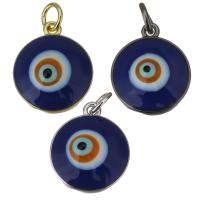 Brass Pendant, Evil Eye, plated, fashion jewelry & enamel, more colors for choice, nickel, lead & cadmium free, 13.50x16x5.50mm, Hole:Approx 3.5mm, 20PCs/Lot, Sold By Lot