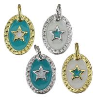 Brass Jewelry Pendants, plated, fashion jewelry & enamel, more colors for choice, nickel, lead & cadmium free, 9.50x12x1.50mm, Hole:Approx 3mm, 20PCs/Lot, Sold By Lot