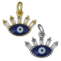 Brass Pendant Evil Eye plated fashion jewelry & with cubic zirconia nickel lead & cadmium free Approx 2.5mm Sold By Lot
