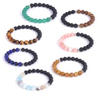 Gemstone Bracelets, plated, fashion jewelry & Unisex, more colors for choice, 8mm, Sold By Strand