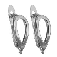 Brass Lever Back Earring Component, silver color plated, with loop, nickel, lead & cadmium free, 6.50x20.50x12.50mm, Hole:Approx 1.5mm, 5Pairs/Lot, Sold By Lot