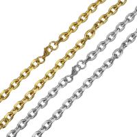 Halskette, Edelstahl, plattiert, Modeschmuck & unisex & Kandare Kette, keine, 10mm,7mm, verkauft per ca. 23 ZollInch Strang