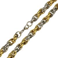 Corrente de colar, aço inoxidável, banhado, joias de moda & unissex, 11mm, vendido para Aprox 23 inchaltura Strand
