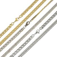 Stainless Steel Chain Necklace, plated, fashion jewelry & Unisex & curb chain, more colors for choice, 4.50mm, Sold Per Approx 21 Inch Strand