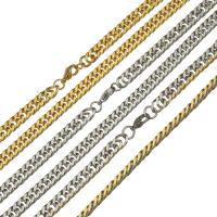 Stainless Steel Chain Necklace, plated, fashion jewelry & Unisex & curb chain, more colors for choice, 6mm, Sold Per Approx 23 Inch Strand