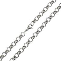 Corrente de colar, aço inoxidável, joias de moda & unissex & corrente de rolo, cor original, 8mm, vendido para Aprox 23 inchaltura Strand