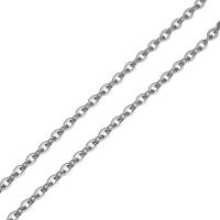 Овальный цепь из нержавеющей стали, нержавеющая сталь, оригинальный цвет, 4mm, 25м/Золотник, продается Золотник