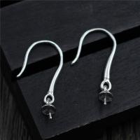 925 Sterling Silver Hook Earwire platinum plated DIY 10mm 0.9mm 0.7mm Sold By Pair