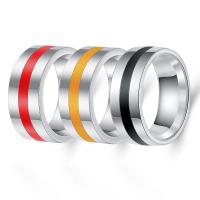 Prst prsten z nerezové oceli, Nerez, epoxy samolepky, unisex & různé velikosti pro výběr, více barev na výběr, 7.8mm, Prodáno By PC