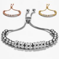 Titanium Steel Bracelet & Bangle, for woman & with rhinestone, more colors for choice, Sold Per Approx 9.06 Inch Strand