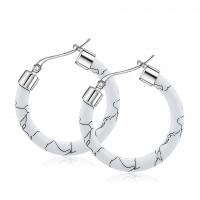Stainless Steel Lever Back Earring with Resin for woman & with rhinestone Sold By Pair