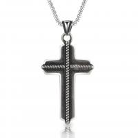 Нержавеющая сталь крест подвески, нержавеющая сталь, Kресты, помазать, Винтаж & Мужский, черный, 33x57mm, продается PC