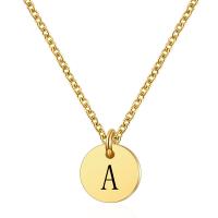 Stainless Steel Jewelry Necklace, with 5cm extender chain, Alphabet Letter, gold color plated, oval chain & different styles for choice & for woman, more colors for choice, 10mm, Sold Per Approx 17.72 Inch Strand