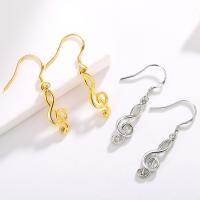 Brass Drop Earring Music Note plated Korean style & for woman nickel lead & cadmium free Sold By Pair