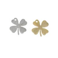 Stainless Steel Pendants, Four Leaf Clover, plated, more colors for choice, 15x14x1mm, Hole:Approx 1mm, 10PCs/Bag, Sold By Bag