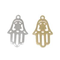 Stainless Steel Pendants, Hamsa, plated, more colors for choice, 19x12x1mm, Hole:Approx 1mm, 10PCs/Bag, Sold By Bag