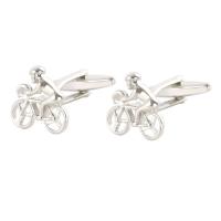 Cufflinks Brass Cyclist silver color plated Unisex nickel lead & cadmium free 5-10mm Sold By Pair