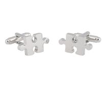 Cufflinks Brass Geometrical Pattern silver color plated Unisex nickel lead & cadmium free Sold By Pair