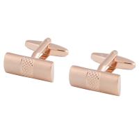 Brass Cufflinks Rectangle rose gold color plated brushed & for man nickel lead & cadmium free 5-10mm Sold By Pair