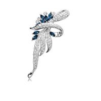 Zinc Alloy Brooches with Crystal silver color plated for woman & with rhinestone nickel lead & cadmium free Sold By PC
