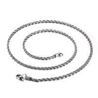Stainless Steel Chain Necklace, plated, fashion jewelry & different size for choice & for man, more colors for choice, 3mm, Sold By Strand
