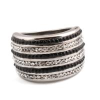 Rhinestone-Edelstahl -Finger-Ring, Edelstahl, plattiert, verschiedene Größen vorhanden & für Frau & mit Strass, frei von Nickel, Blei & Kadmium, 20mm, Größe:6-9, verkauft von PC