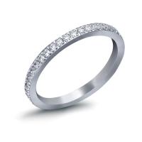 Zirkonia Edelstahl-Finger- Ring, Edelstahl, plattiert, verschiedene Größen vorhanden & Micro pave Zirkonia & für Frau, frei von Nickel, Blei & Kadmium, 1mm, Größe:5-8, verkauft von PC