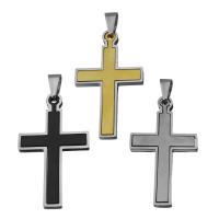 Stainless Steel Cross Pendants, plated, fashion jewelry, more colors for choice, 25.50x44.50x3mm, Hole:Approx 4.5x7.5mm, 5PCs/Lot, Sold By Lot