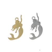 Stainless Steel Pendants, Mermaid, plated, more colors for choice, 26x10.50x1mm, Hole:Approx 1.5mm, 10PCs/Bag, Sold By Bag