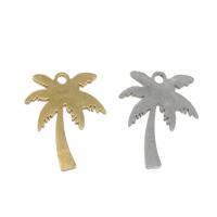 Stainless Steel Pendants, Palm Tree, plated, more colors for choice, 17x13x1mm, Hole:Approx 1mm, 10PCs/Bag, Sold By Bag