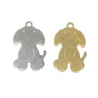 Stainless Steel Animal Pendants, Dog, plated, more colors for choice, 18x11x1mm, Hole:Approx 1mm, 10PCs/Bag, Sold By Bag