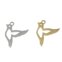 Stainless Steel Animal Pendants, Bird, plated, more colors for choice, 17x13.50x1mm, Hole:Approx 1mm, 10PCs/Bag, Sold By Bag
