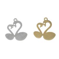 Stainless Steel Animal Pendants, Swan, plated, more colors for choice, 18x16x1mm, Hole:Approx 1mm, 10PCs/Bag, Sold By Bag