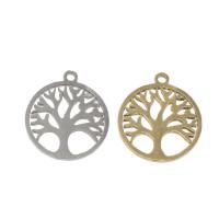 Stainless Steel Pendants, Tree, plated, more colors for choice, 18x16x1mm, Hole:Approx 1mm, 10PCs/Bag, Sold By Bag