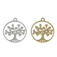 Stainless Steel Pendants, Tree, plated, more colors for choice, 18x16x1mm, Hole:Approx 1mm, 10PCs/Bag, Sold By Bag