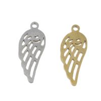 Stainless Steel Pendants, Wing Shape, plated, more colors for choice, 18x7.50x1mm, Hole:Approx 1mm, 10PCs/Bag, Sold By Bag