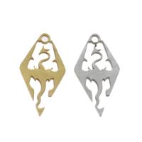 Stainless Steel Animal Pendants, Dragon, plated, more colors for choice, 20x10x1mm, Hole:Approx 1mm, 10PCs/Bag, Sold By Bag