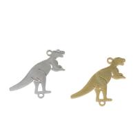 Stainless Steel Connector, Dinosaur, plated, 1/1 loop, more colors for choice, 28x13x1mm, Hole:Approx 1mm, 10PCs/Bag, Sold By Bag