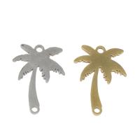 Stainless Steel Connector, Palm Tree, plated, 1/1 loop, more colors for choice, 20x15x1mm, Hole:Approx 1mm, 10PCs/Bag, Sold By Bag
