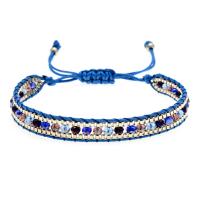 Friendship Bracelet, Tibetan Style, with Cotton Cord & Crystal, handmade, vintage & Unisex & woven pattern, more colors for choice, nickel, lead & cadmium free, 16mm, Sold Per Approx 7 Inch Strand