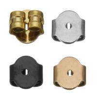 Rustfrit stål Ear Nut Component, Stainless Steel, forgyldt, flere farver til valg, 5x5x3.50mm, Hole:Ca. 1mm, 100pc'er/Lot, Solgt af Lot