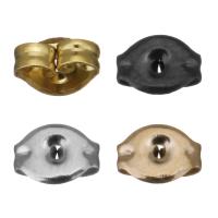 Stainless Steel Ear Nut , plated, more colors for choice, 6x4.50x3mm, Hole:Approx 1mm, 100PCs/Lot, Sold By Lot