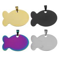 Stainless Steel Animal Pendants, Fish, plated, fashion jewelry, more colors for choice, 38x25x1mm, Hole:Approx 3.5x6mm, 10PCs/Lot, Sold By Lot