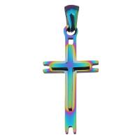 Stainless Steel Cross Pendants, fashion jewelry, multi-colored, 14x28.50x3mm, Hole:Approx 3.5x5mm, 10PCs/Lot, Sold By Lot