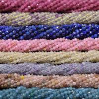 Gemstone Jewelry Beads, Round, different materials for choice & faceted, 2-2.5mm, Hole:Approx 1mm, Sold Per Approx 14.9 Inch Strand