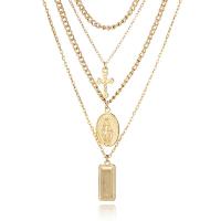 Zinc Alloy Halskæde, med 7cm extender kæde, guldfarve belagt, twist oval kæde & oval kæde & for kvinde & 4-streng, nikkel, bly & cadmium fri, 2Strands/Lot, Solgt af Lot