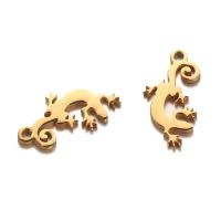 Stainless Steel Animal Pendants Gecko plated Approx 1.5mm Sold By Bag