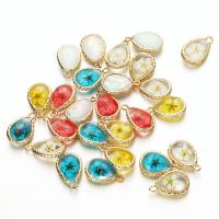 Tibetan Style Pendants, with Crystal, Teardrop, gold color plated, more colors for choice, nickel, lead & cadmium free, 12x18mm, Hole:Approx 1mm, 50PCs/Bag, Sold By Bag